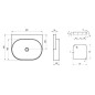 Ravak Yard - Lavabo 605x500 mm, sans trop-plein, sans trou pour robinet, blanc XJX01060000