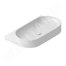 Ravak Yard - Lavabo 805x500 mm, sans trop-plein, sans trou pour robinet, blanc XJX01080000