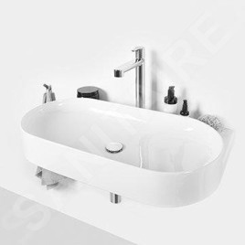 Ravak Yard - Lavabo 805x500 mm, sans trop-plein, sans trou pour robinet, blanc XJX01080000