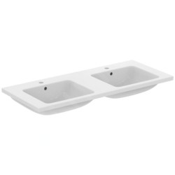 Ideal Standard i.Life B - Lavabo double 121x52 cm, avec trop-plein, 2 trous pour robinet, blanc T460201