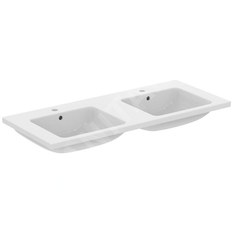 Ideal Standard i.Life B - Lavabo double 121x52 cm, avec trop-plein, 2 trous pour robinet, blanc T460201 Ideal Standard i.Life B - Lavabo double 121x52 cm, avec trop-plein, 2 trous pour robinet, blanc T460201