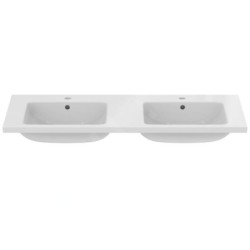 Ideal Standard i.Life B - Lavabo double 121x52 cm, avec trop-plein, 2 trous pour robinet, blanc T460201