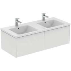 Ideal Standard i.Life B - Lavabo double 121x52 cm, avec trop-plein, 2 trous pour robinet, blanc T460201