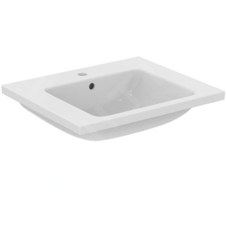 Ideal Standard i.Life B - Lavabo pour meuble 61x51 cm, avec trop-plein, trou pour robinetterie, blanc T460501