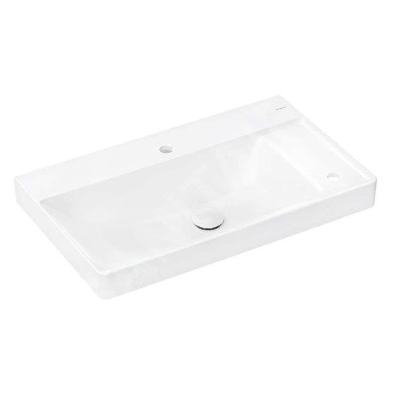 Hansgrohe Xelu Q - Lavabo 80 x 48 cm, sans trop-plein, 2 trous pour robinet, SmartClean, blanc 61025450 Hansgrohe Xelu Q - Lavabo 80 x 48 cm, sans trop-plein, 2 trous pour robinet, SmartClean, blanc 61025450