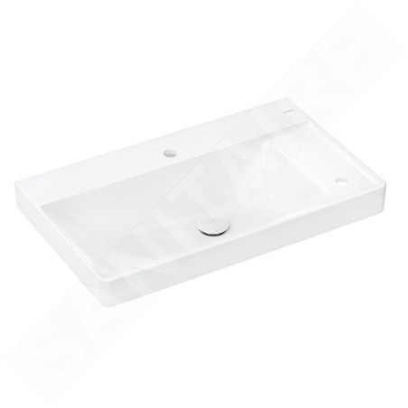 Hansgrohe Xelu Q - Lavabo 80 x 48 cm, sans trop-plein, 2 trous pour robinet, SmartClean, blanc 61025450