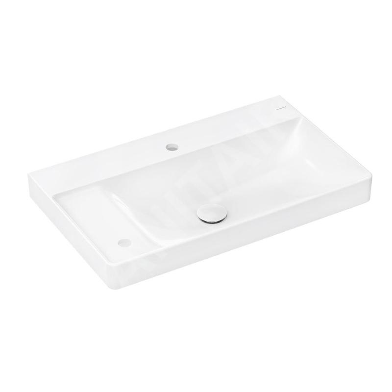 Hansgrohe Xelu Q - Lavabo 80 x 48 cm, sans trop-plein, 2 trous pour robinet, SmartClean, blanc 61031450 Hansgrohe Xelu Q - Lavabo 80 x 48 cm, sans trop-plein, 2 trous pour robinet, SmartClean, blanc 61031450