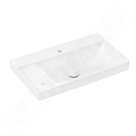 Hansgrohe Xelu Q - Lavabo 80 x 48 cm, sans trop-plein, 2 trous pour robinet, SmartClean, blanc 61031450