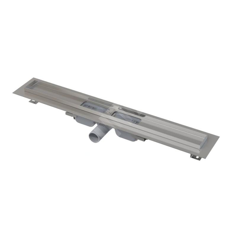 Alcadrain Douchegoten - Bac à douche Bas 300 mm, avec bord pour grille perforée, acier inoxydable APZ101-300