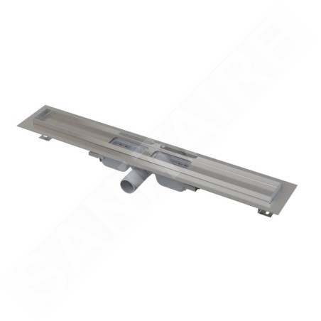Alcadrain Douchegoten - Bac à douche Bas 300 mm, avec bord pour grille perforée, acier inoxydable APZ101-300