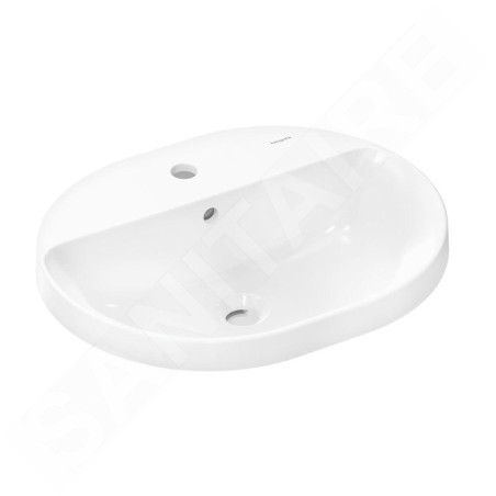 Hansgrohe Xuniva U - Lavabo 55x45 cm, avec trop-plein, trou pour robinetterie, blanc 60161450