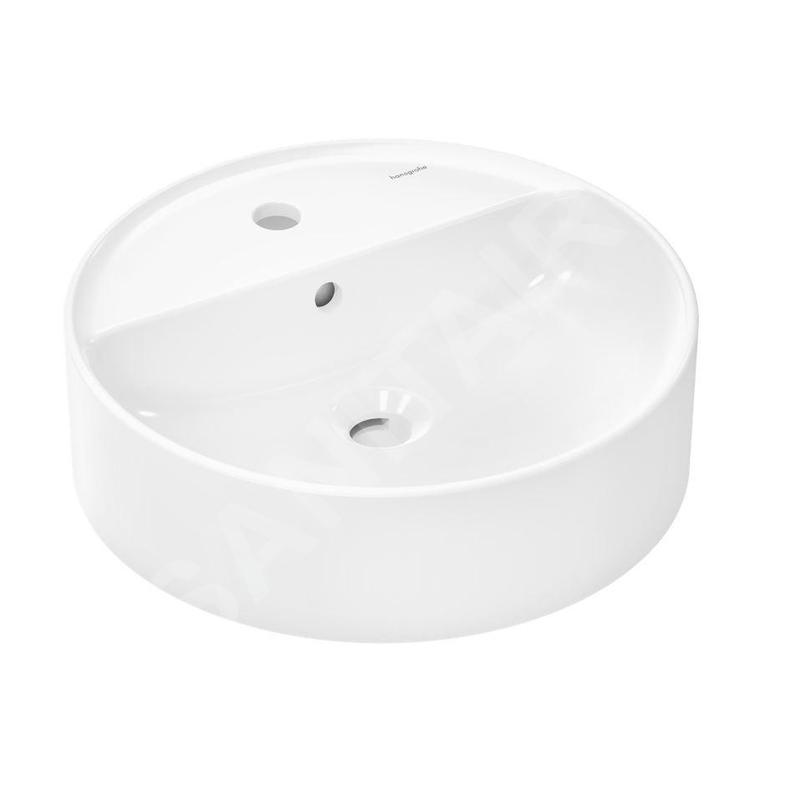 Hansgrohe Xuniva S - Vasque à poser, diamètre 45 cm, avec trop-plein, trou pour robinet, SmartClean, blanc 61076450