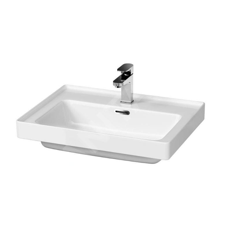 Cersanit Crea - Lavabo 60x45 cm, avec trop-plein, trou pour robinetterie, blanc K114-006
