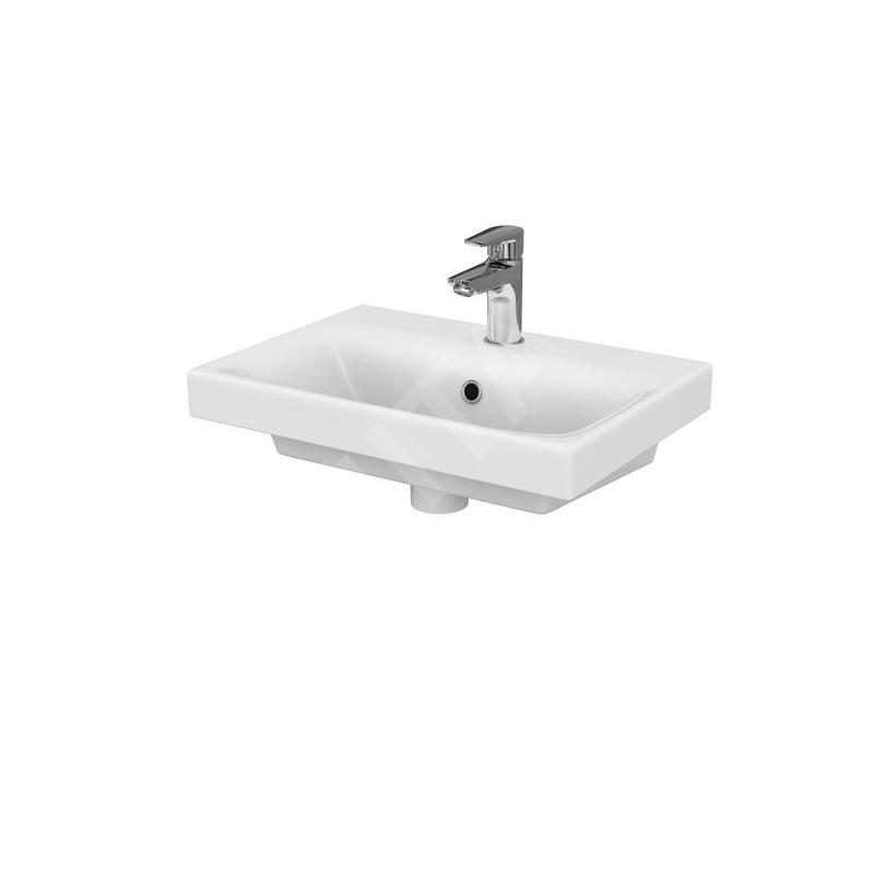 Cersanit Moduo - Lavabo 50x35 cm, avec trop-plein, trou pour robinetterie, blanc K116-008
