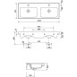 Cersanit Crea - Lavabo double 121x46 cm, avec trop-plein, 2 trous pour robinetterie, blanc K673-006 Cersanit Crea - Lavabo double 121x46 cm, avec trop-plein, 2 trous pour robinetterie, blanc K673-006
