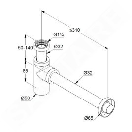 Kludi Siphons - Siphon design, or brossé 10020N0-00