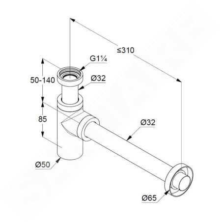 Kludi Siphons - Siphon design, or brossé 10020N0-00