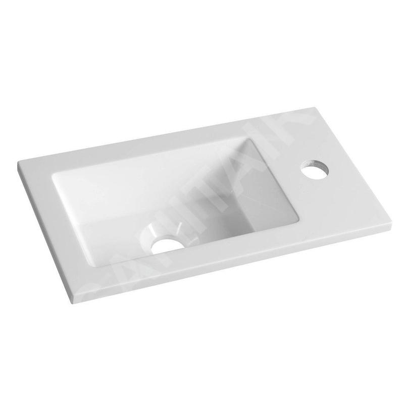 Aqualine Céramique - Meuble lavabo 400x220 mm, sans trop-plein, trou pour robinet, blanc LM420 Aqualine Céramique - Meuble lavabo 400x220 mm, sans trop-plein, trou pour robinet, blanc LM420