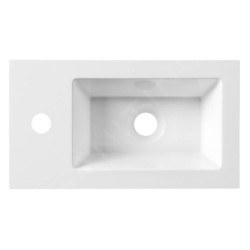 Aqualine Céramique - Meuble lavabo 400x220 mm, sans trop-plein, trou pour robinet, blanc LM420