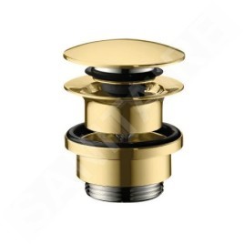 Hansgrohe Garnitures de vidage - Garniture de vidage Push-Open pour mitigeur de lavabo et de bidet, or poli 50100990