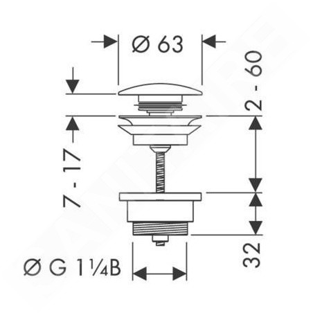 Hansgrohe Garnitures de vidage - Garniture de vidage Push-Open pour mitigeur de lavabo et de bidet, or poli 50100990