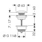 Hansgrohe Garnitures de vidage - Garniture de vidage Push-Open pour mitigeur de lavabo et de bidet, or poli 50100990 Hansgrohe Garnitures de vidage - Garniture de vidage Push-Open pour mitigeur de lavabo et de bidet, or poli 50100990