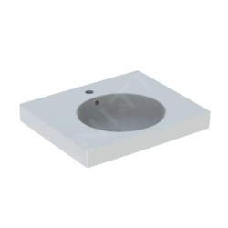 Geberit Preciosa II - Lavabo avec plage de dépose, 600x500x165 mm, avec trop-plein, trou pour robinetterie, blanc 123260000