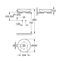 Grohe Essence - Vasque à poser 450 mm, PureGuard, blanc alpin 3960900H
