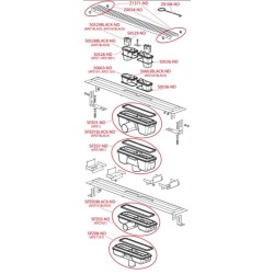 Alcadrain Douchegoten - Caniveau de douche 950 mm, avec rebord pour grille perforée, inox APZ1001-950