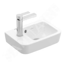 Villeroy & Boch O.novo - Lave-mains Compact 360x250 mm, avec trop-plein, avec 1 trou de robinetterie à gauche, blanc alpin