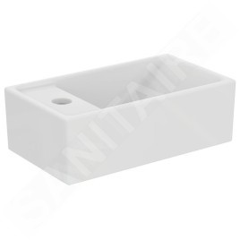 Ideal Standard Tempo - Lave-mains 370x210 mm, sans trop-plein, 1 trou de robinetterie à gauche, blanc E211301