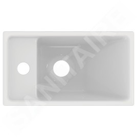 Ideal Standard Tempo - Lave-mains 370x210 mm, sans trop-plein, 1 trou de robinetterie à gauche, blanc E211301
