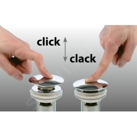 Sapho Garnitures de vidage - Bonde refermable pour lavabo, ClickClack, garniture de vidage grande, chrome CV1007