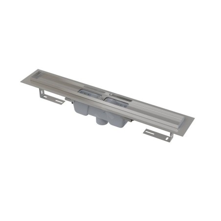 Alcadrain Douchegoten - Caniveau de douche 750 mm, avec rebord pour grille perforée, acier inoxydable APZ1001-750