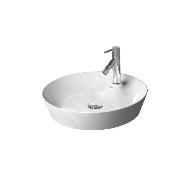 Duravit Cape Cod - Vasque sans trop-plein, diamètre 480 mm, avec îlot de robinetterie, blanc 2328480000 Duravit Cape Cod - Vasque sans trop-plein, diamètre 480 mm, avec îlot de robinetterie, blanc 2328480000