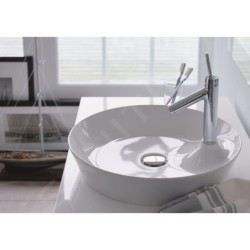 Duravit Cape Cod - Vasque sans trop-plein, diamètre 480 mm, avec îlot de robinetterie, blanc 2328480000