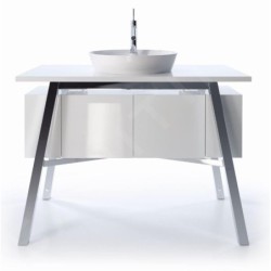 Duravit Cape Cod - Vasque sans trop-plein, diamètre 480 mm, avec îlot de robinetterie, blanc 2328480000