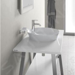 Duravit Cape Cod - Vasque sans trop-plein, diamètre 480 mm, avec îlot de robinetterie, blanc 2328480000