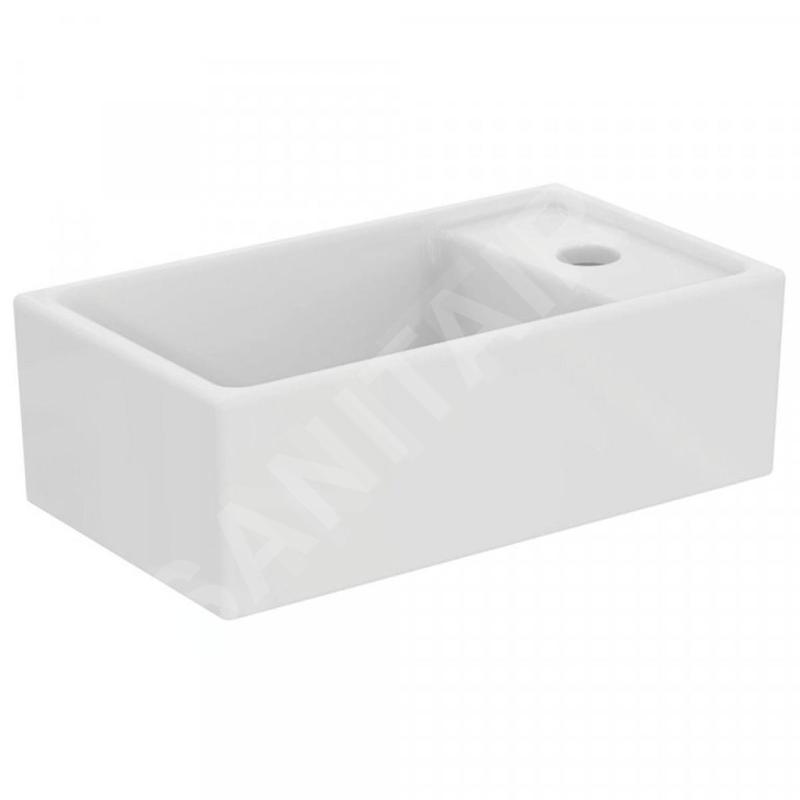 Ideal Standard Tempo - Lave-mains 370x210 mm, sans trop-plein, 1 trou de robinetterie à droite, blanc E211201