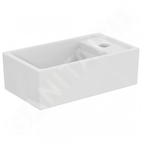 Ideal Standard Tempo - Lave-mains 370x210 mm, sans trop-plein, 1 trou de robinetterie à droite, blanc E211201