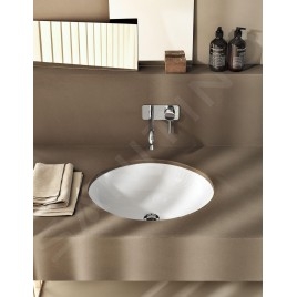 Geberit VariForm - Vasque à encastrer, diamètre 390 mm, avec trop-plein, blanc 500.744.01.2