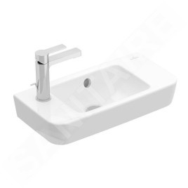 Villeroy & Boch O.novo - Lave-mains Compact 500x250 mm, avec trop-plein, avec 1 trou de robinetterie à gauche, blanc alpin