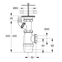 Ideal Standard Vidoirs - Siphon et cache-siphon, chrome D5870AA