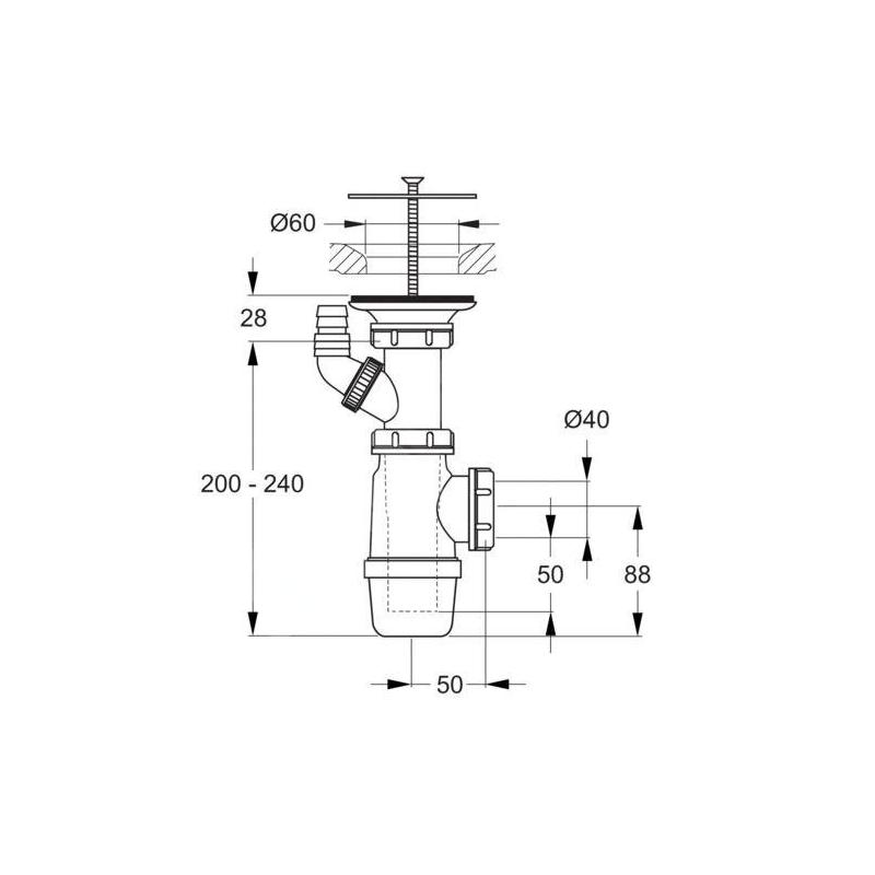 Ideal Standard Vidoirs - Siphon et cache-siphon, chrome D5870AA Ideal Standard Vidoirs - Siphon et cache-siphon, chrome D5870AA