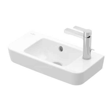 Villeroy & Boch O.novo - Lave-mains Compact 500x250 mm, avec trop-plein, avec 1 trou de  robinetterie à droite, blanc alpin