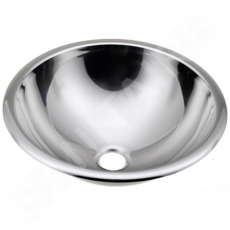 Sapho Inox - Lavabo à encastrer, diamètre 405 mm, inox 13030.B