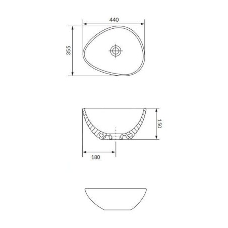 Cersanit Moduo - Vasque à poser, 44x36 cm, sans trop-plein, anthracite K116-105-BOX