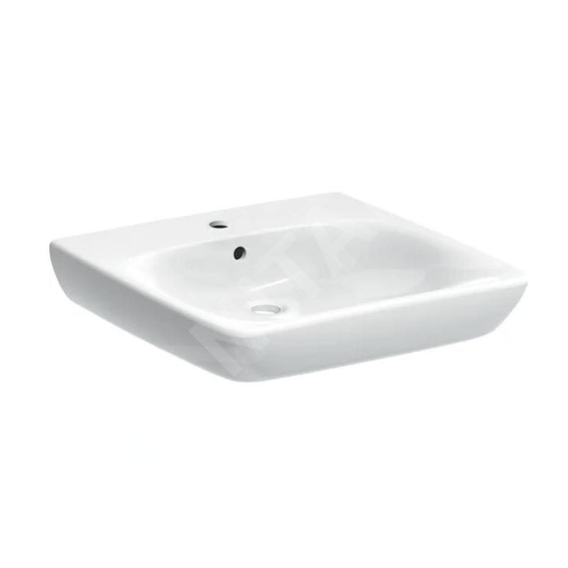 Geberit Selnova Comfort - Lavabo adapté aux PMR 60x55 mm, avec trop-plein, trou pour robinetterie, blanc 502.769.00.7 Geberit Selnova Comfort - Lavabo adapté aux PMR 60x55 mm, avec trop-plein, trou pour robinetterie, blanc 502.769.00.7