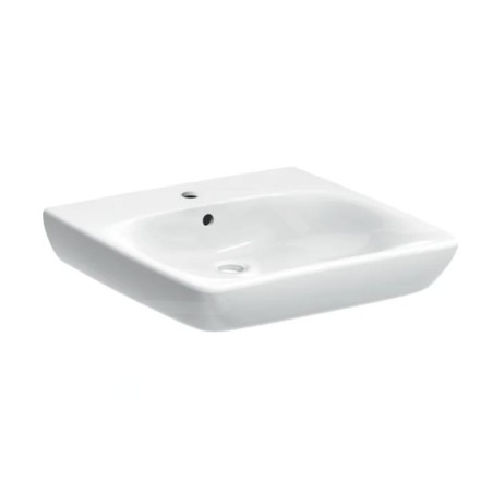 Geberit Selnova Comfort - Lavabo adapté aux PMR 60x55 mm, avec trop-plein, trou pour robinetterie, blanc 502.769.00.7