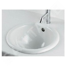 Duravit Architec - Lavabo sans trou, avec trop-plein Bali, diamètre 335 mm, blanc - lavabo 0473340031